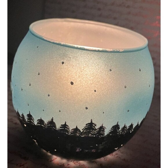 Christmas Reindeer Winter land 3 " Candle Holder Hand Painted - Picture 4 of 12